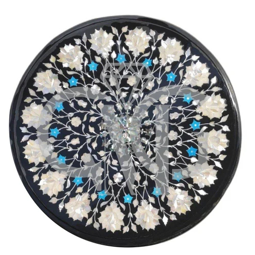 Black Marble Inlay Table Top