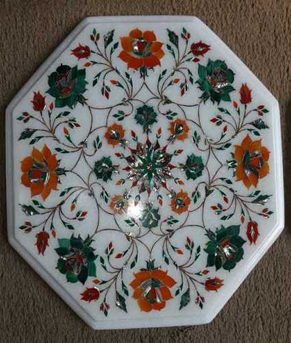 Handcrafted Hexagonal Marble Table Top